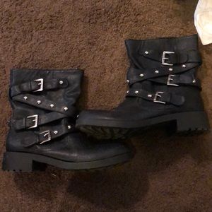 Guess black studded boots